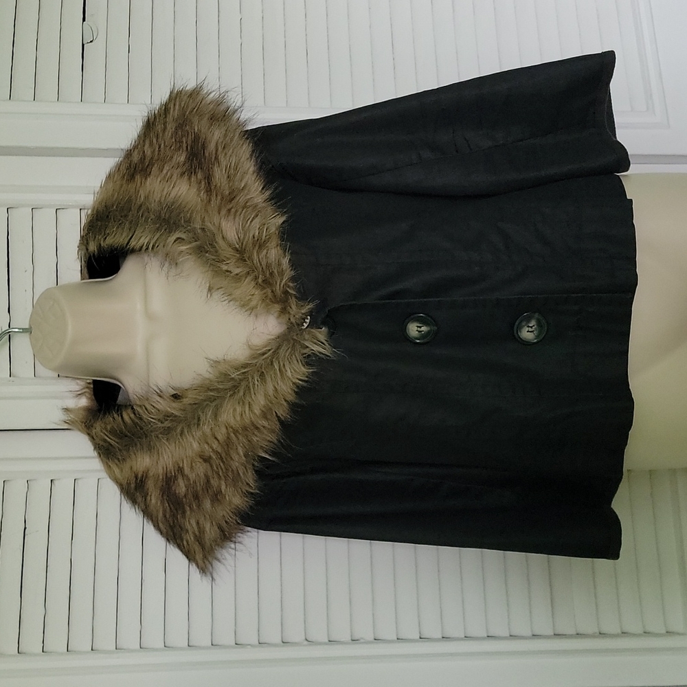 DFA New York unique removable faux fur jacket sz small